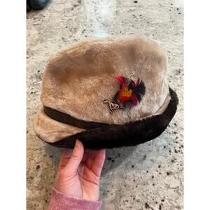 Vintage 70’s Faux Fur Derby Hat L‎